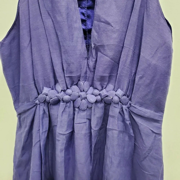 Poetry Women's Purple Silk Blend High Neck Sleeveless Keyhole Dress Size S - Picture 3 of 5